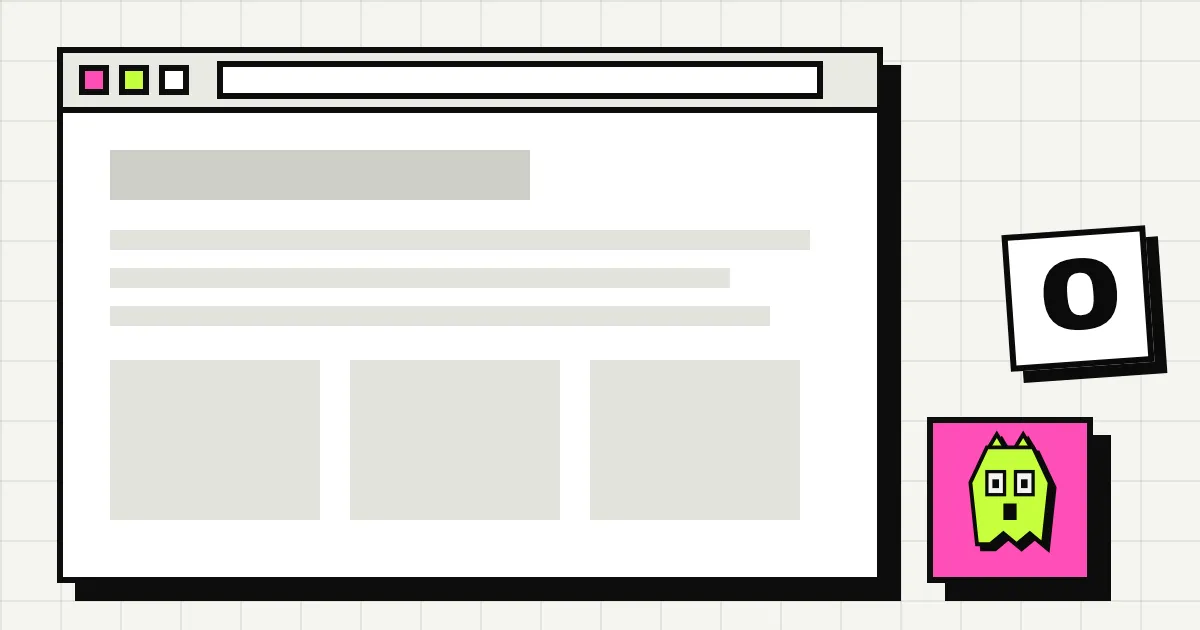 A browser window on a light grid with the startled Spookat ghost cat peeking over it, and a big 0 next to it.