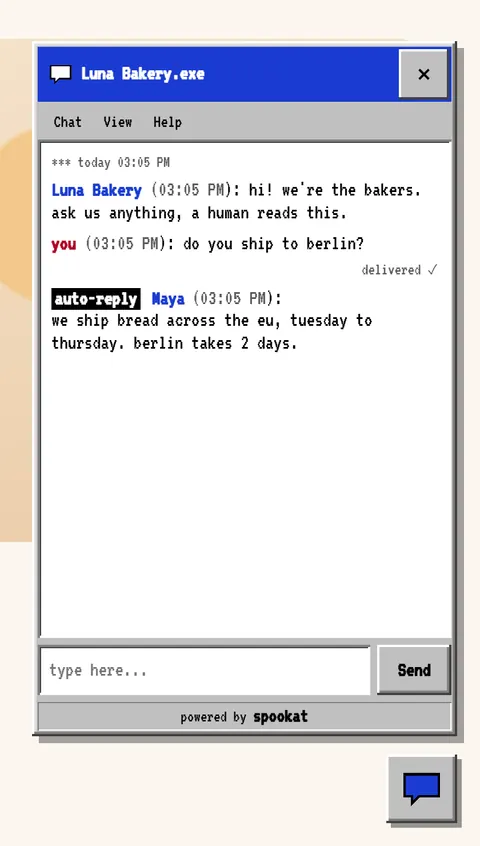 der chat im stil retro